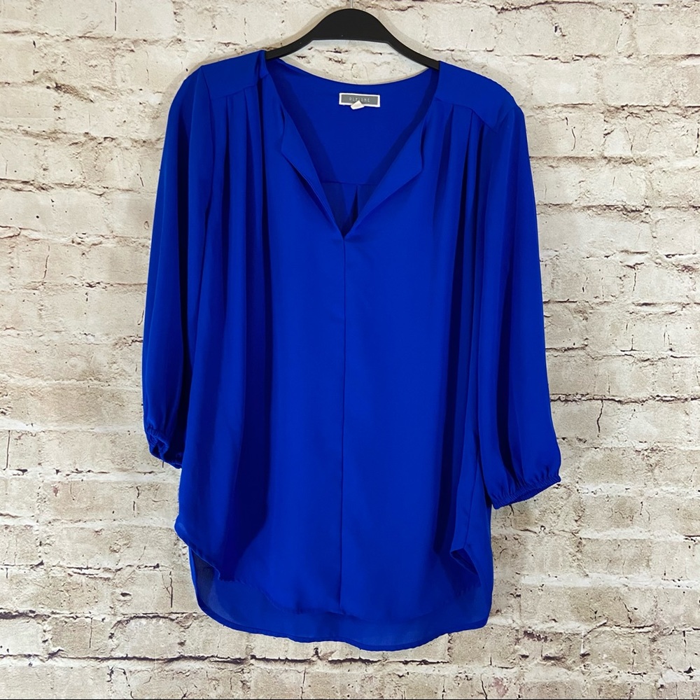 Pleoine cobalt blue chiffon blouse size small